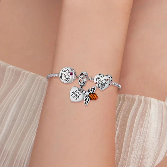 925 Sterling Silver Maternal Love Charm Diy - Touching Baby Feet Pendant For Bracelet