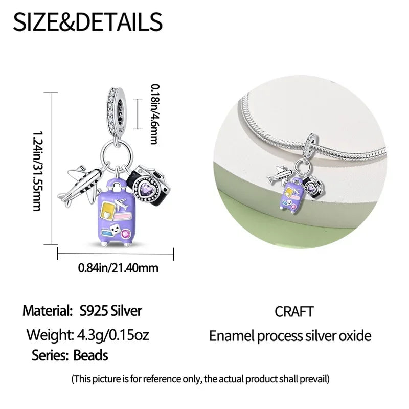 Travel Diary Sterling Silver Charm