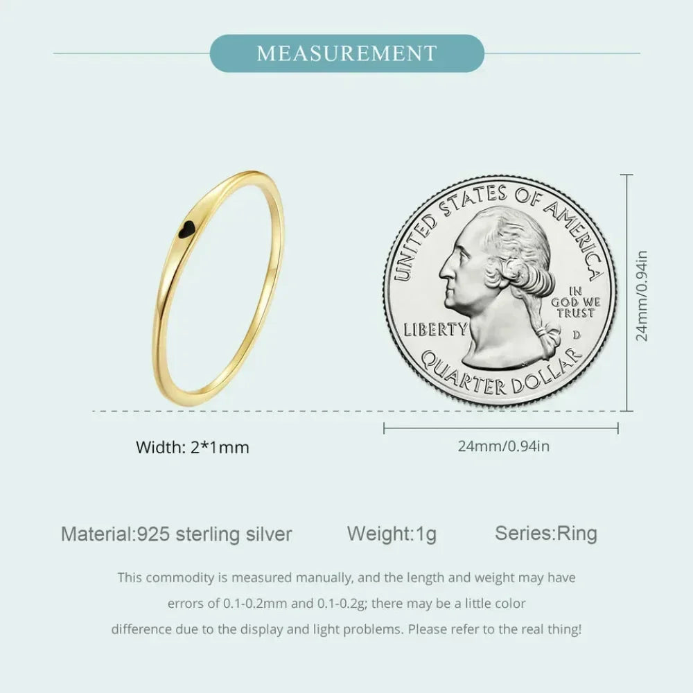 925 Sterling Silver Heart Wedding Band - Symbol Of Love, Stackable Promise Ring In 2 Colors (Size 5-10)