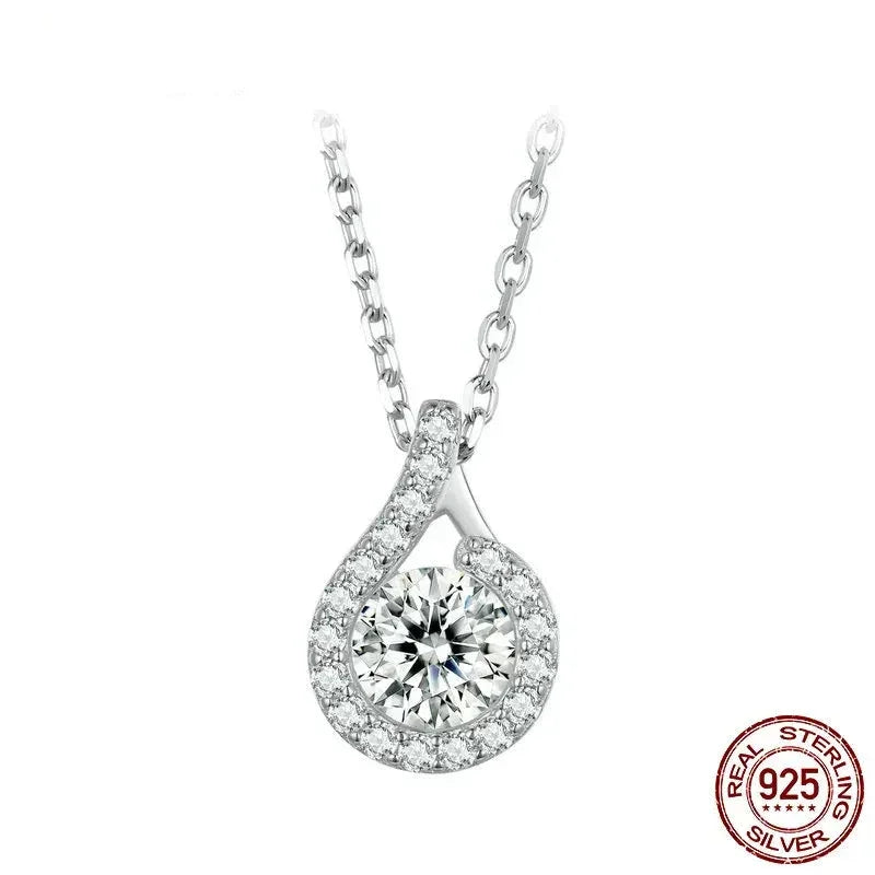 Dazzling 1ct Moissanite Sterling Silver Pendant Necklace