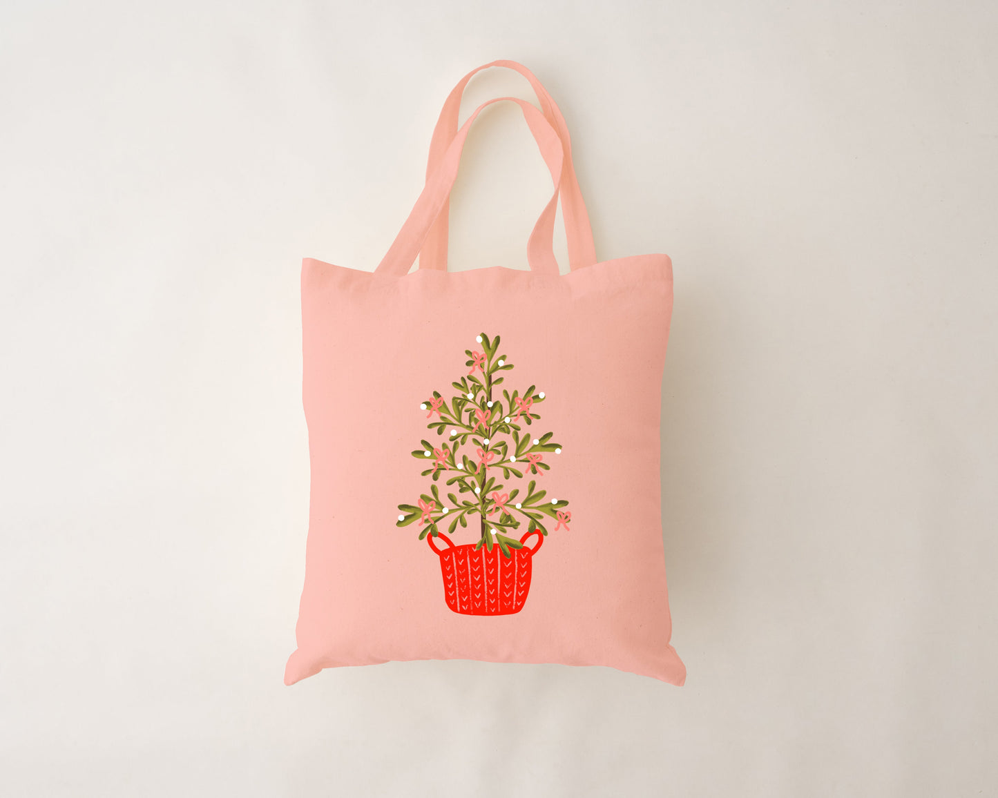Sac réutilisable rose - Sapin de Noël