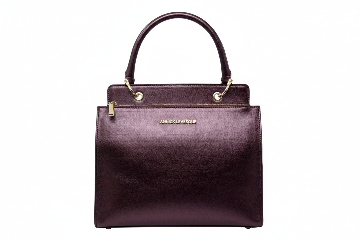 Sac à Main en Cuir Véritable Aubergine - Chloé