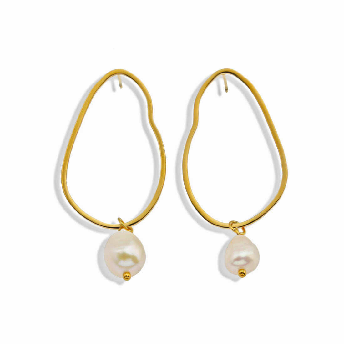 SADIE: Irregular Shaped Natural Freshwater Pearl Earrings