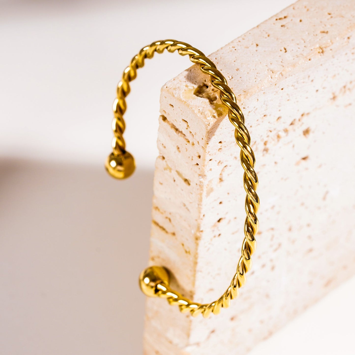 SAFIYA: Twisted Elegance - Adjustable Rope Bracelet with Ball Bead Accents