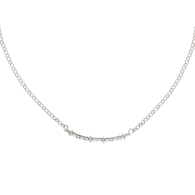 Silver Morse Code Necklace