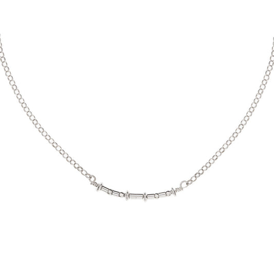 Silver Morse Code Necklace