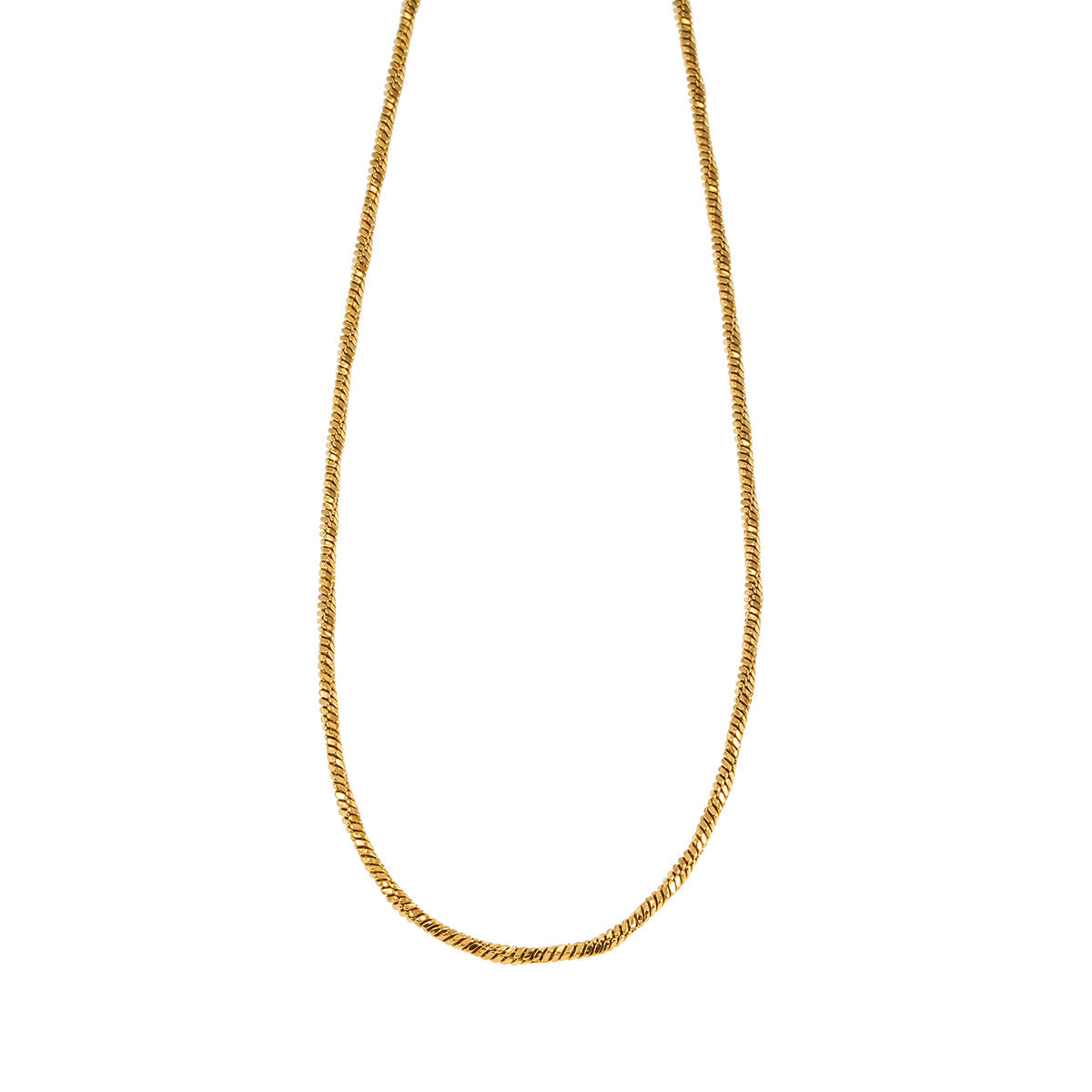 SKAGWAY: Minimalist Twisted Textures Chain Necklace in Gold
