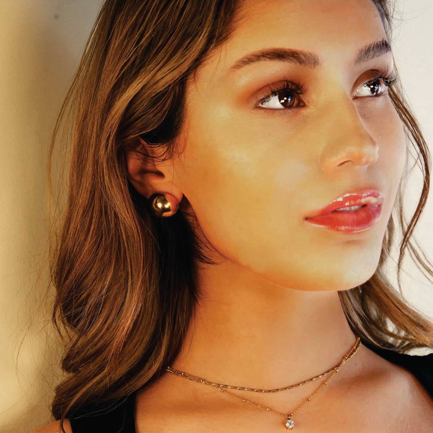 SPERICCA Gold: Half-Globe Geometric Statement Stud Earrings