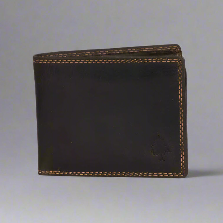 Greenwood Leather Men's Wallet. RFID-Blocking Oil Pull-Up Leather