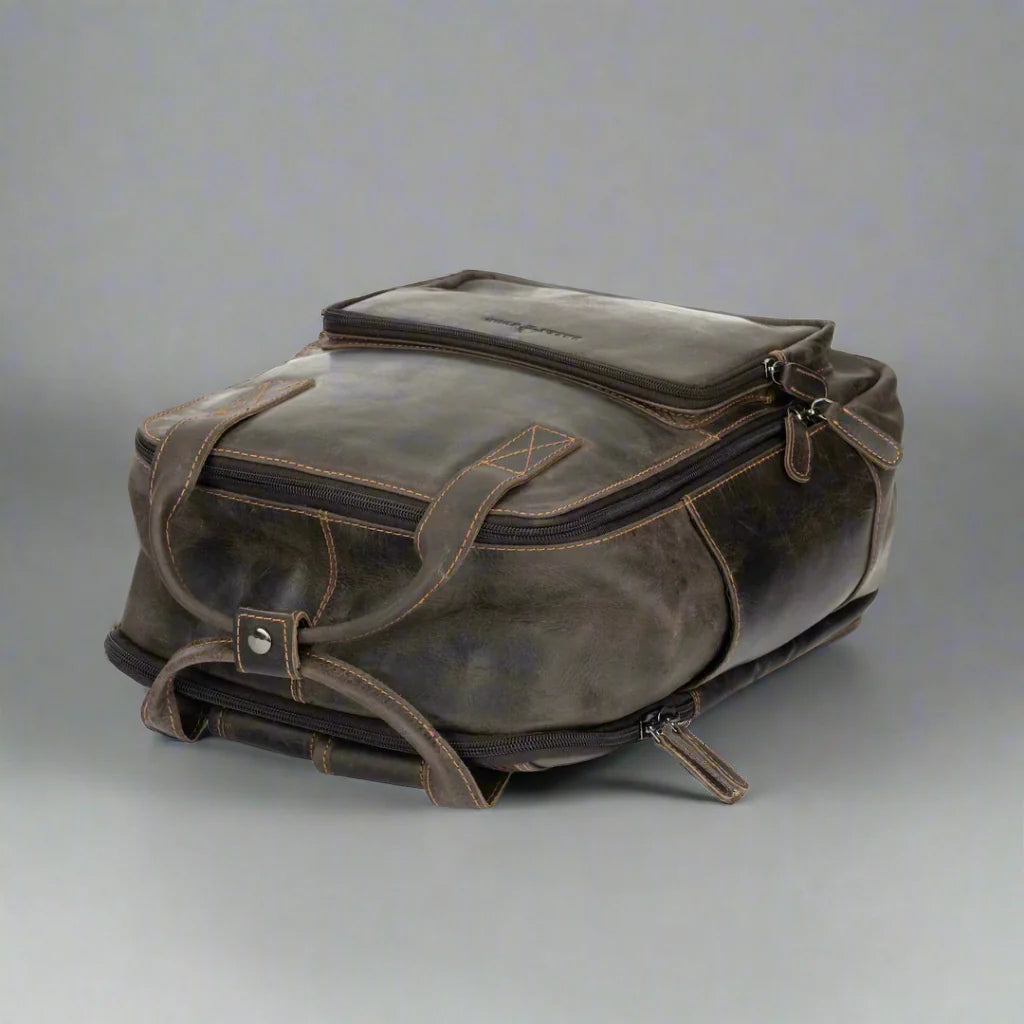 Greenwood Leather Backpack with Reinforced Laptop and Tablet Compartments