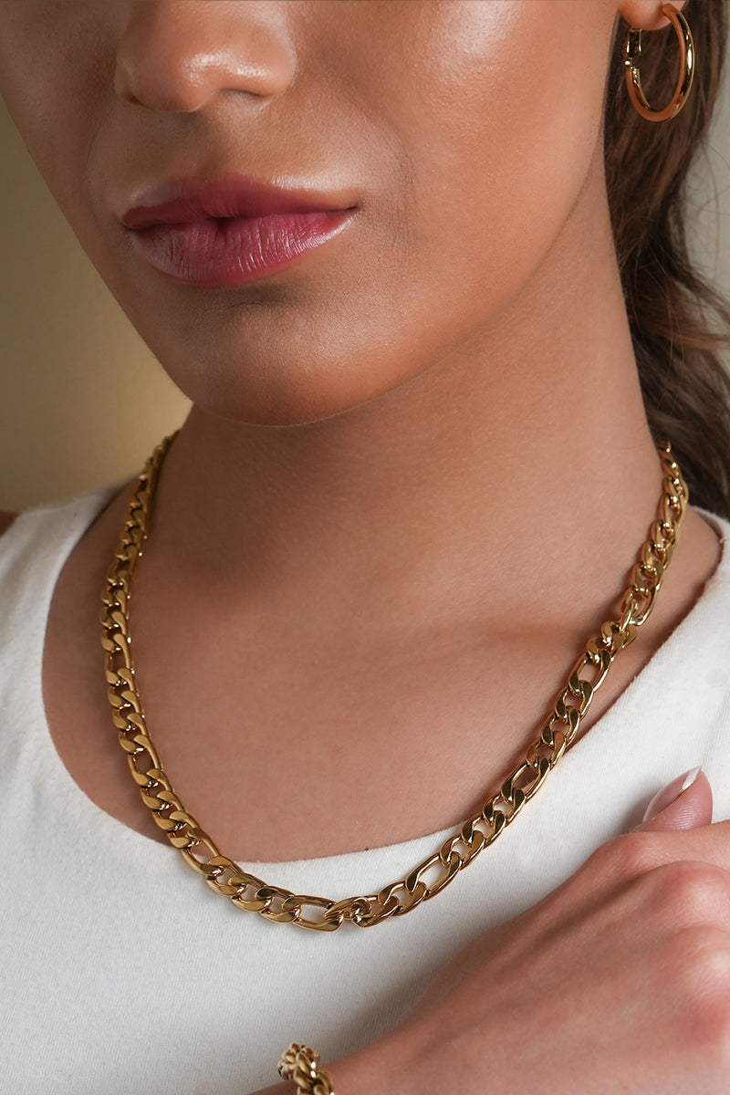 Style SUTTON: Cuban-Link Statement Chain Necklace in Gold