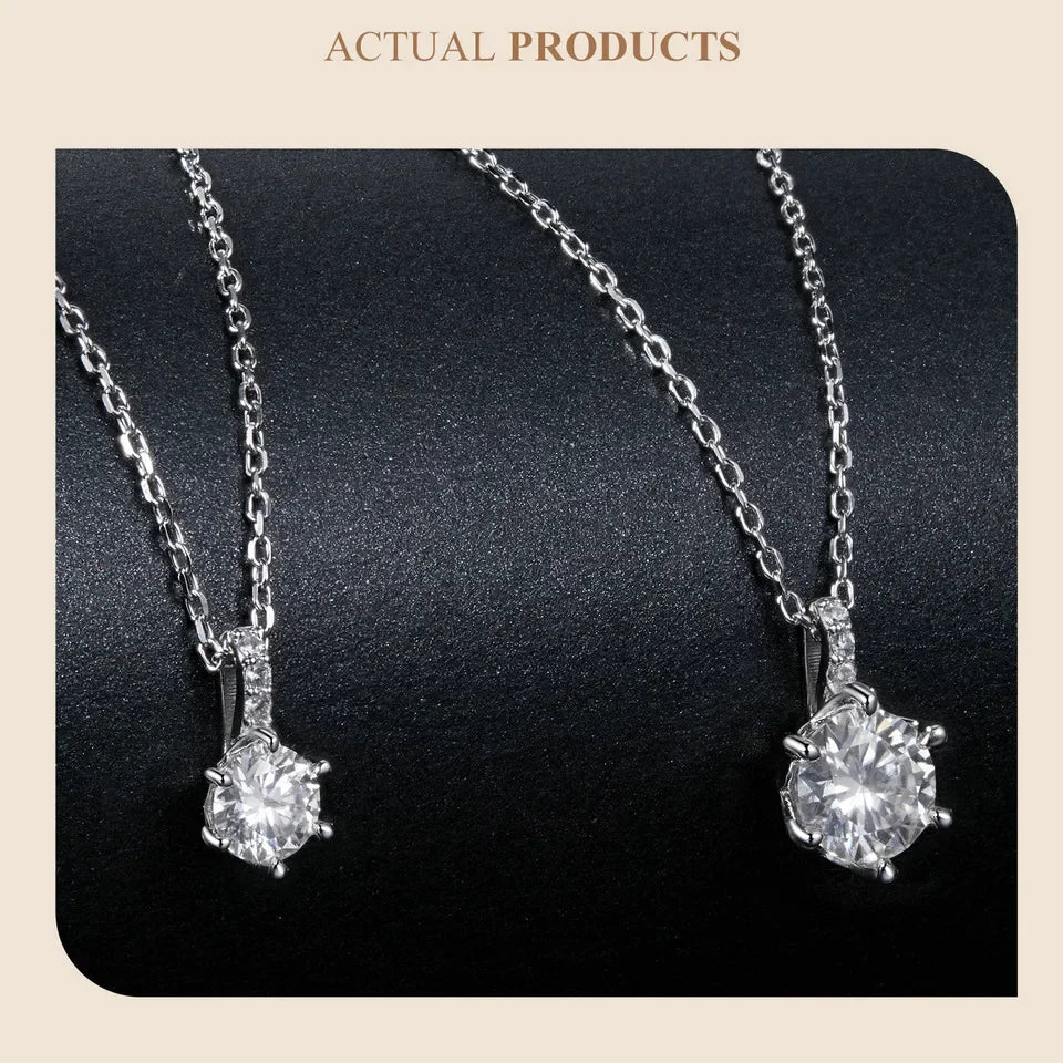 Glamorous Gem 1ct Moissanite Sterling Silver Pendant Necklace