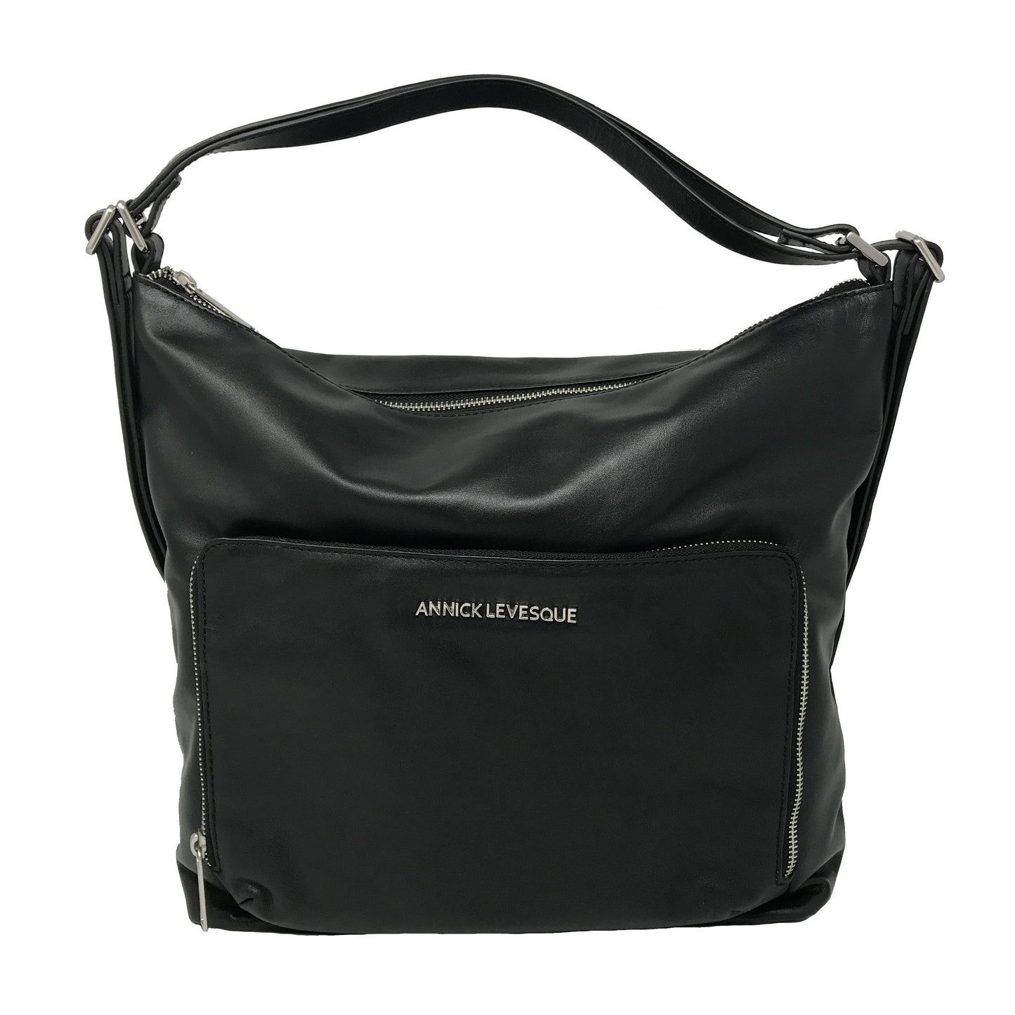 Sac à main en Cuir véritable Transformable Noir - Alexandra