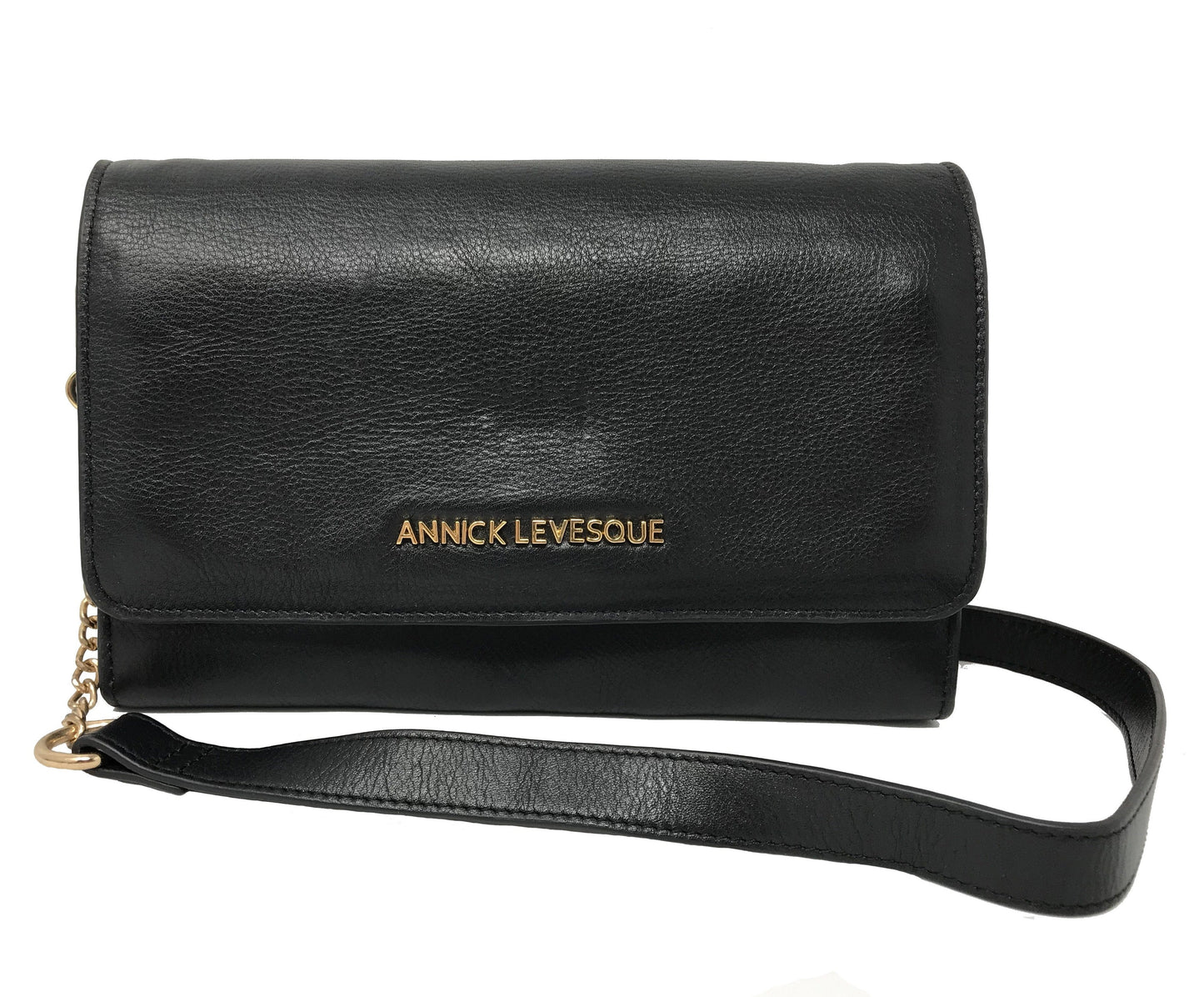 Sac à main en cuir véritable noir avec noeud papillon | Scarlett - PRÉCOMMANDE