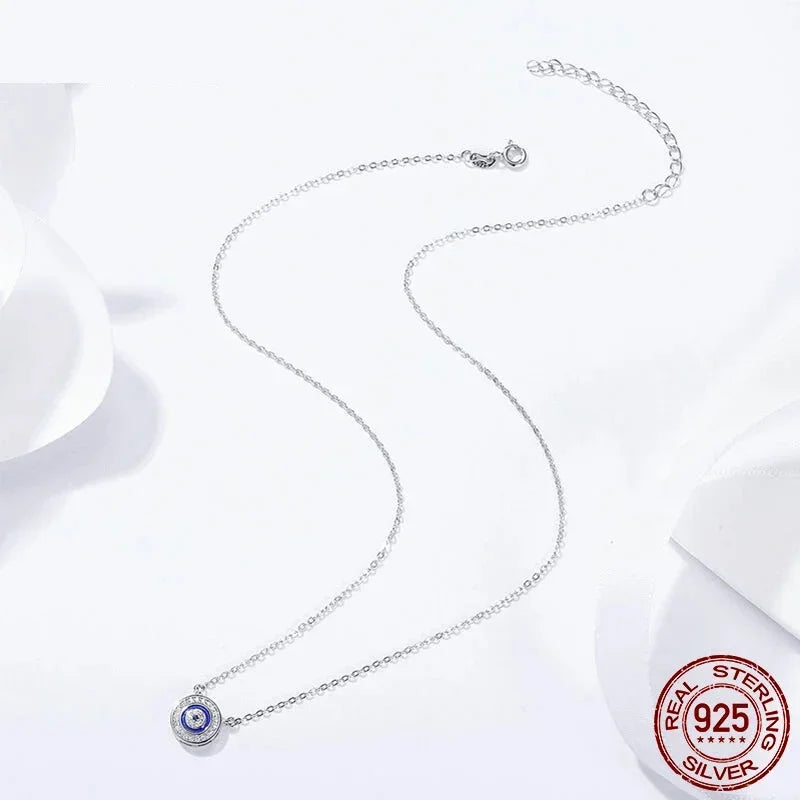 Guardian Evil Eye Sterling Silver Pendant Necklace