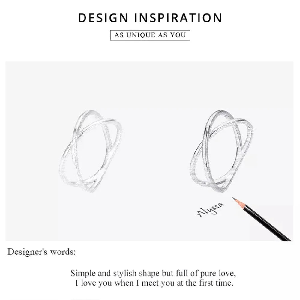 Breathtaking 14K Gold Plated X Ring - Elegant Minimalist 925 Sterling Silver Cross Ring For Women - Promise Jewelry Scr543