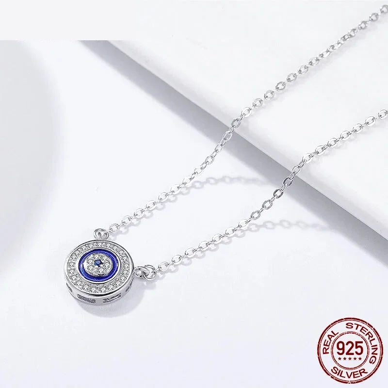 Guardian Evil Eye Sterling Silver Pendant Necklace