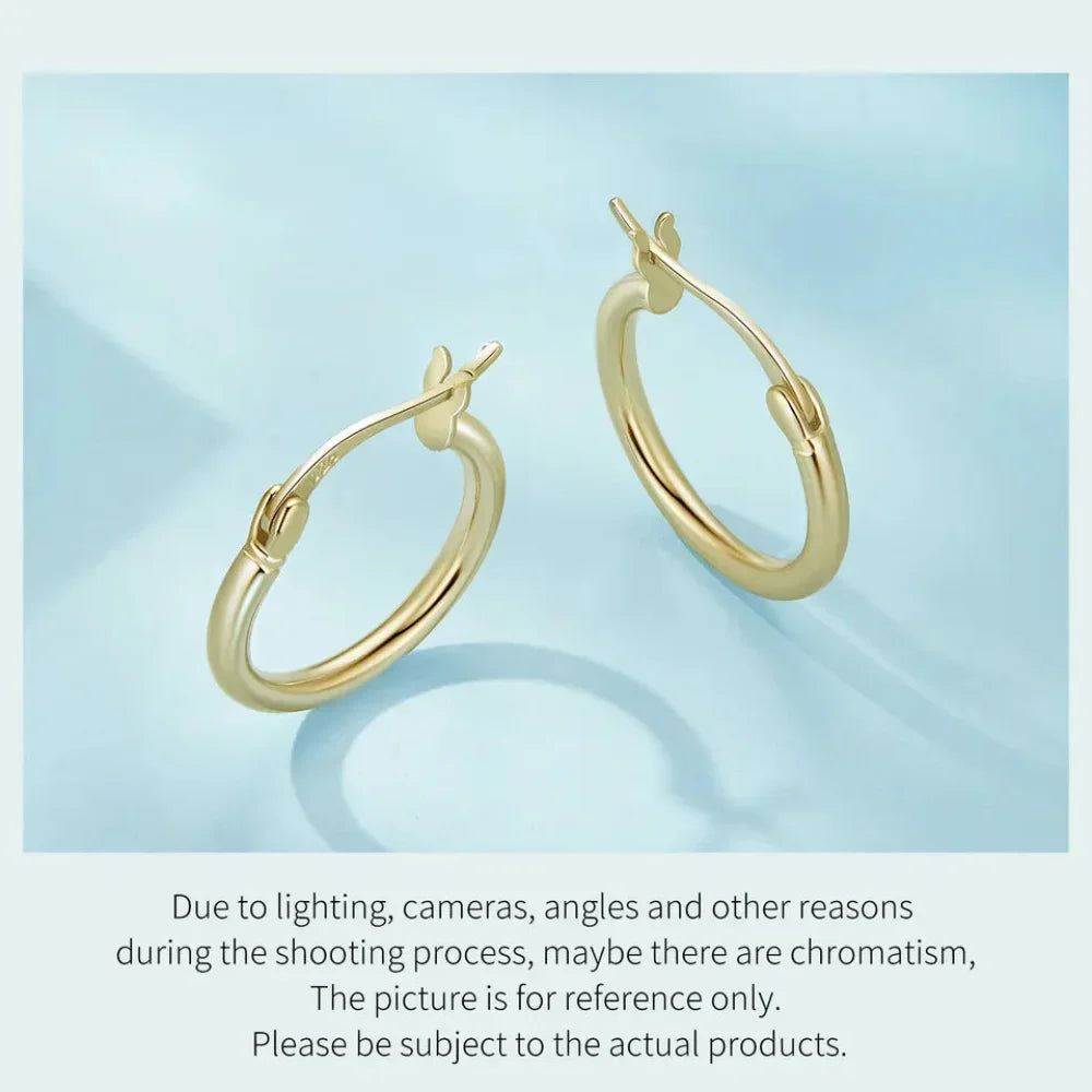 14K White Gold-Plated 925 Sterling Silver Hoop Earrings - Stylish And Hypoallergenic Jewelry For Women