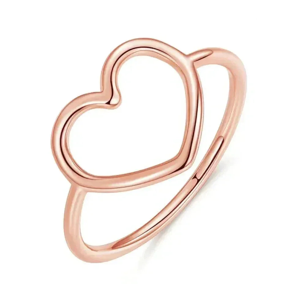 925 Sterling Silver Minimal Heart Band Ring