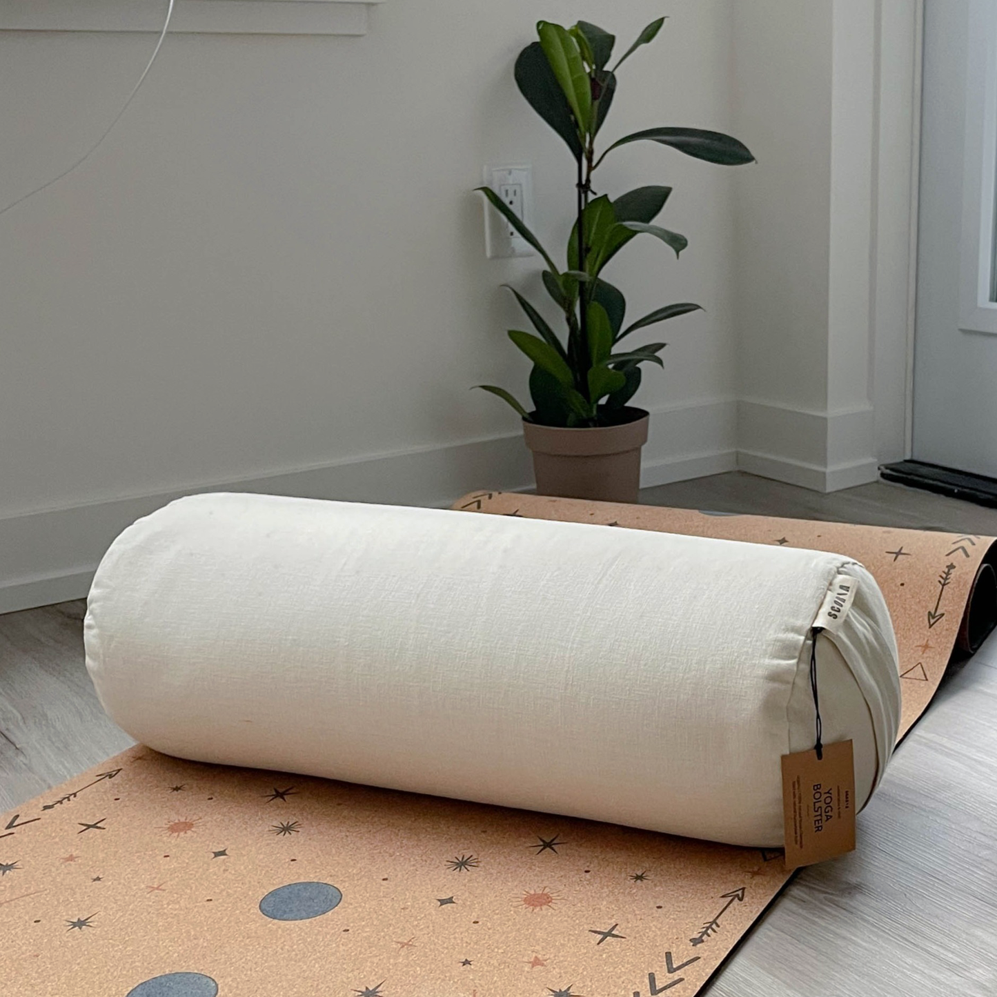 Round Yoga Bolster | Natural & Organic | Ivory White