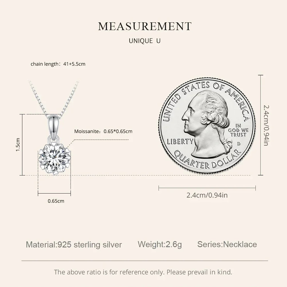 Stellar Shine 1ct Moissanite Sterling Silver Pendant Necklace
