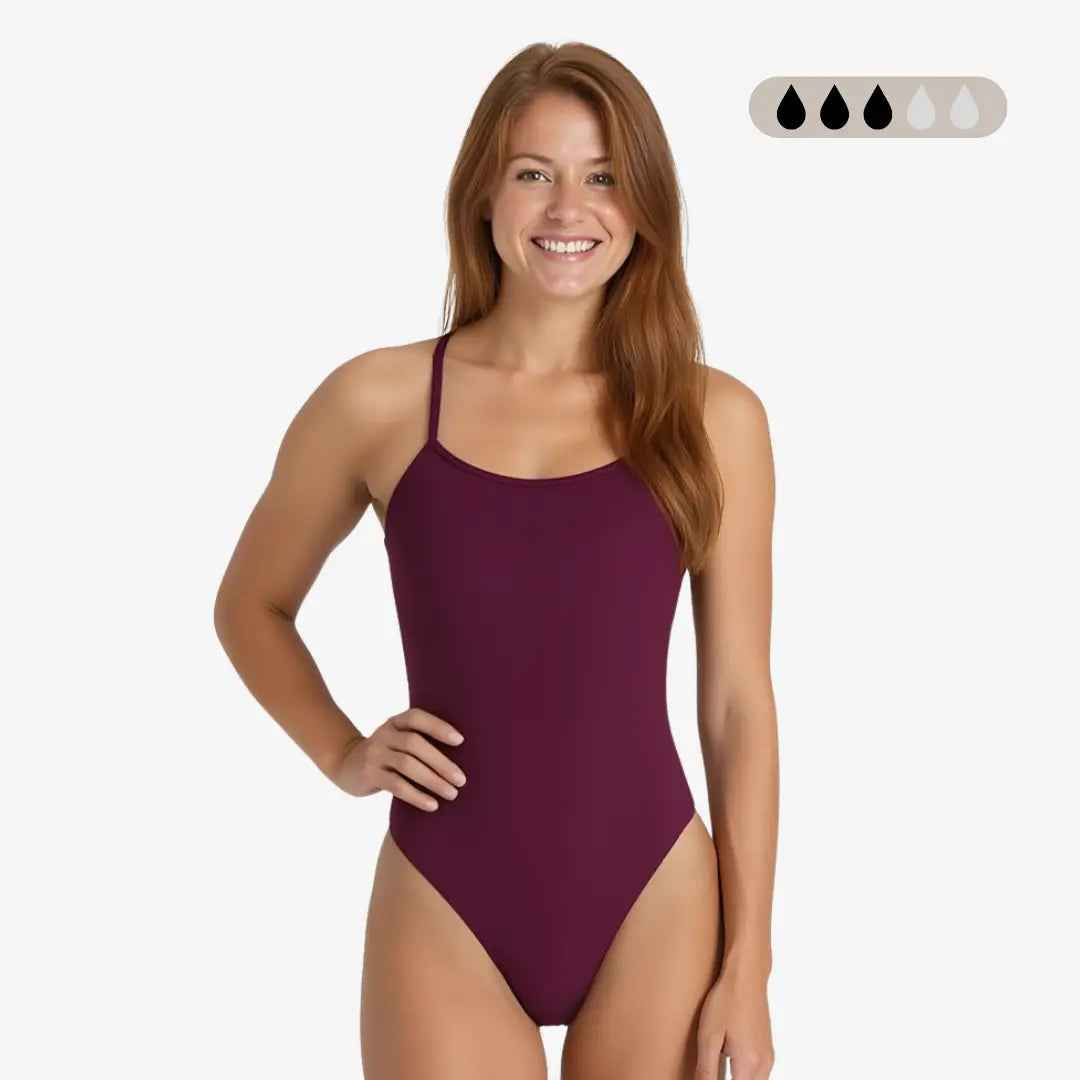 SecureFlo Merlot X-Back Period Training Swimsuit by Norca