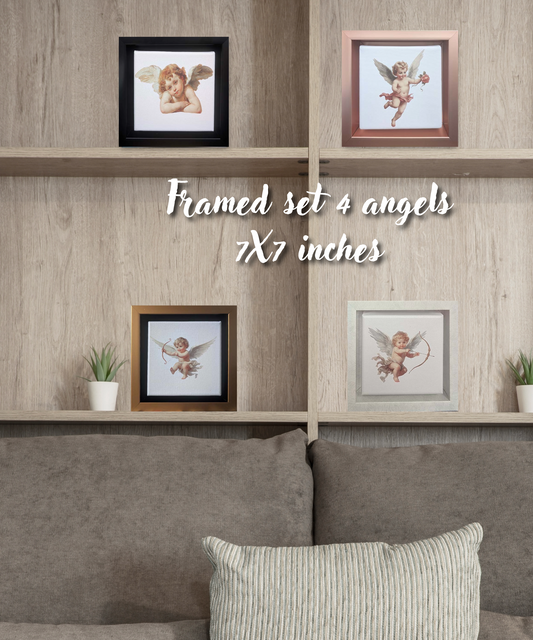Set of 4 Framed Angels Wall Art