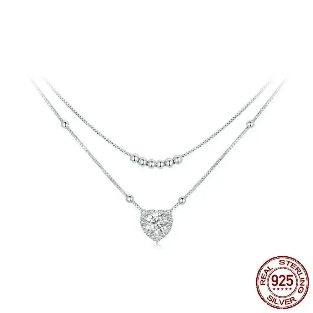 Capture Her Heart With Dazzling Brilliance: 1Ct Moissanite Heart Necklace