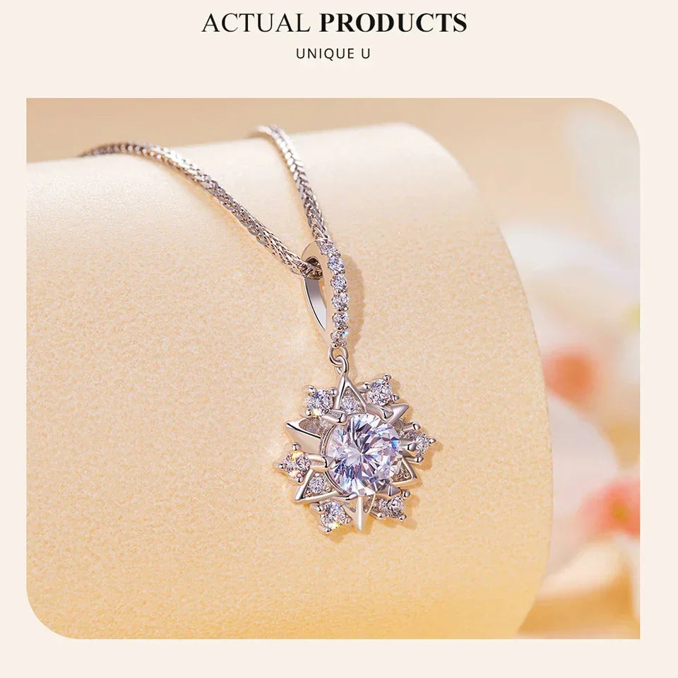 Celestial Sparkle 1ct Moissanite Sterling Silver Star Pendant Necklace