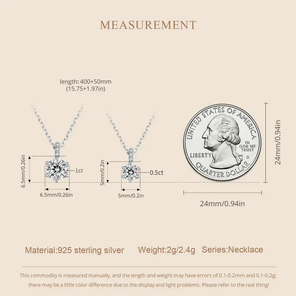 Glamorous Gem 1ct Moissanite Sterling Silver Pendant Necklace