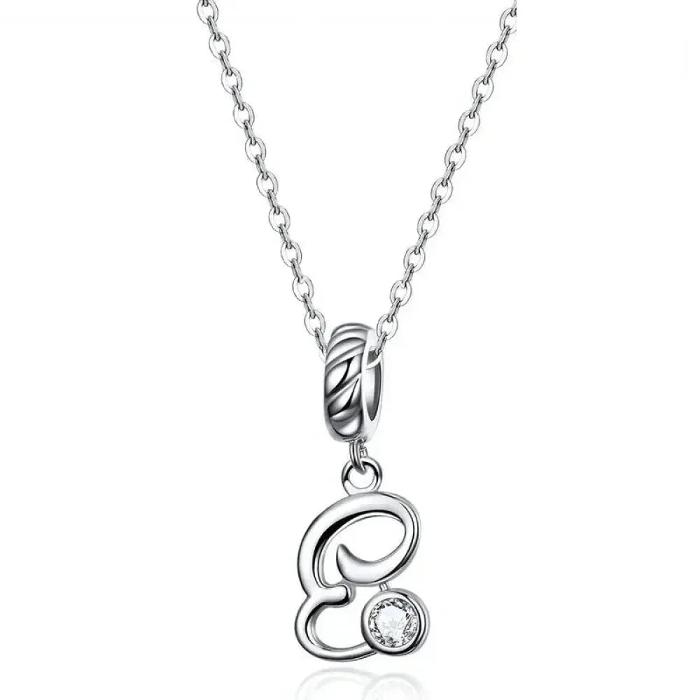 Chic And Timeless 925 Sterling Silver Initial Pendant Necklace | Platinum Plated Vintage Letter A To Z | Women'S Fine Jewelry