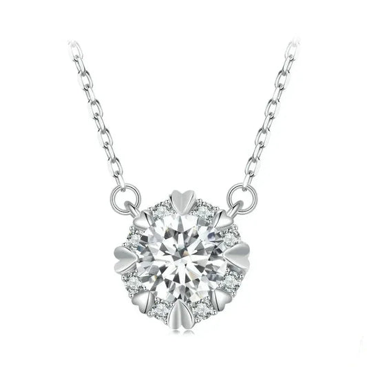 Dazzling Diamond Alternative: 1ct Moissanite Sterling Silver Pendant Necklace