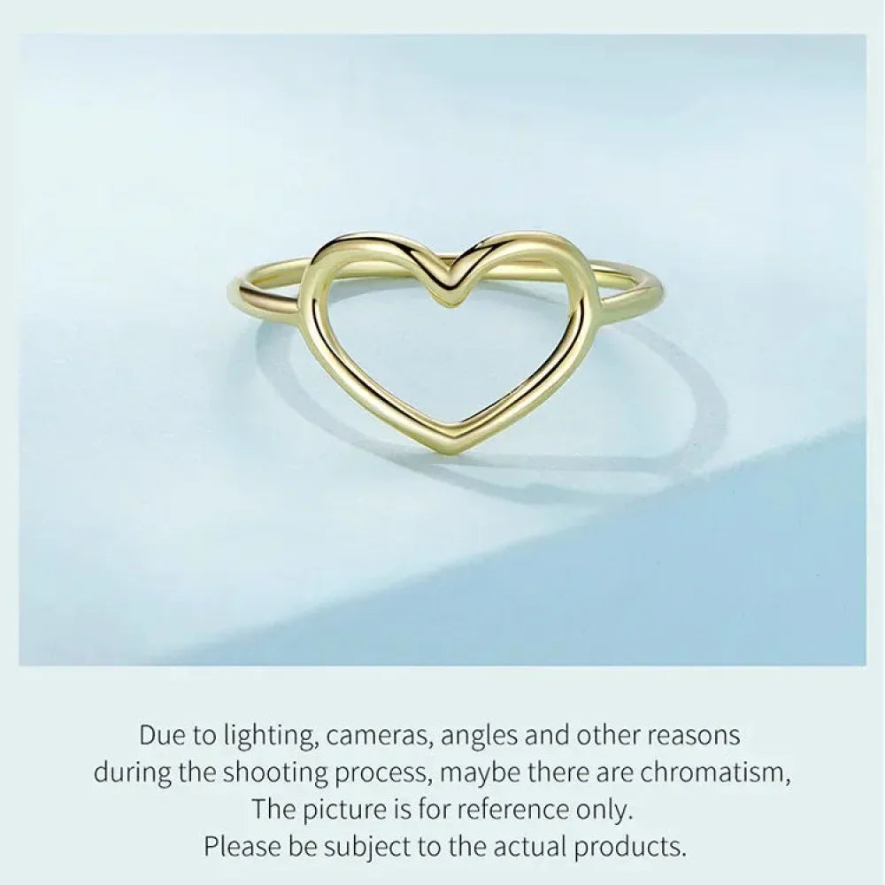 925 Sterling Silver Minimal Heart Band Ring