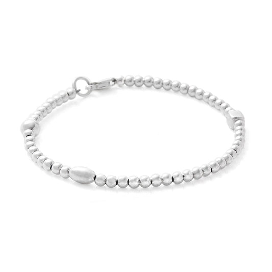 Silver Bead Bracelet on Wire
