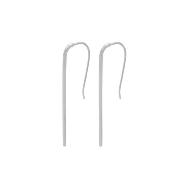 Silver Drop Bar Earrings