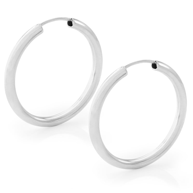 25mm Thick Silver Hoop Earrings