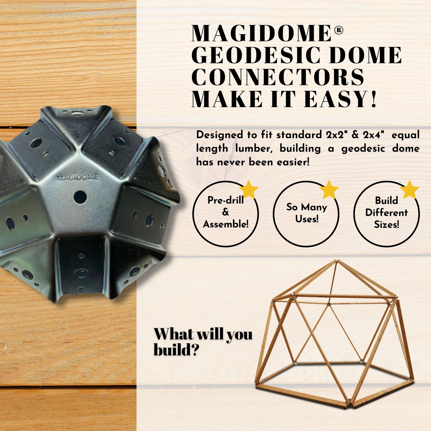 Magidome® Geodesic Dome Connectors Kit