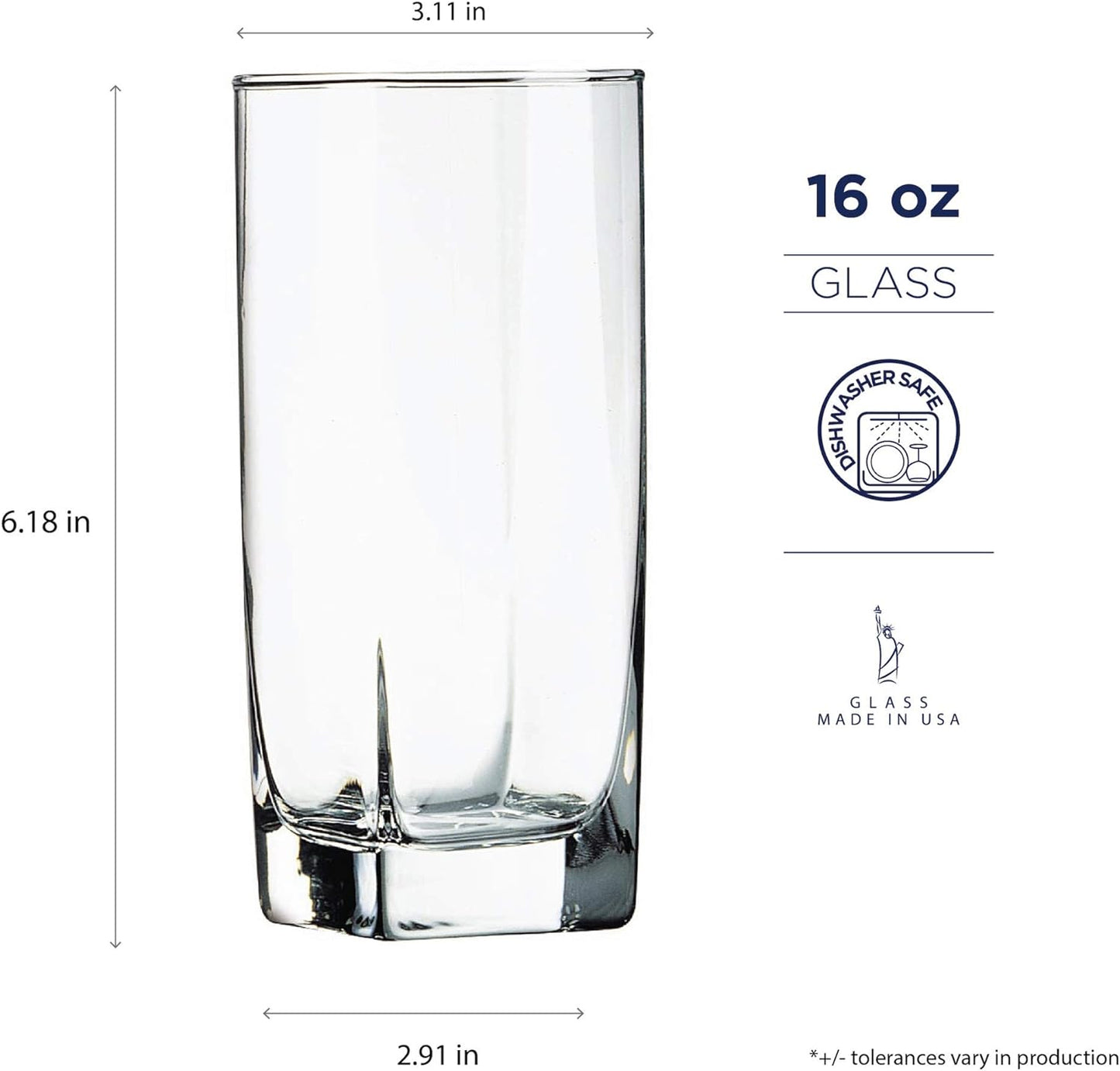 Luminarc 16 Piece Sterling Tumbler Set