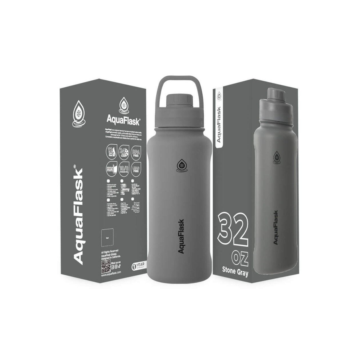 AquaFlask 935mL (32oz) Vacuum Insulated Bottle – Stainless Steel, Leak-Proof