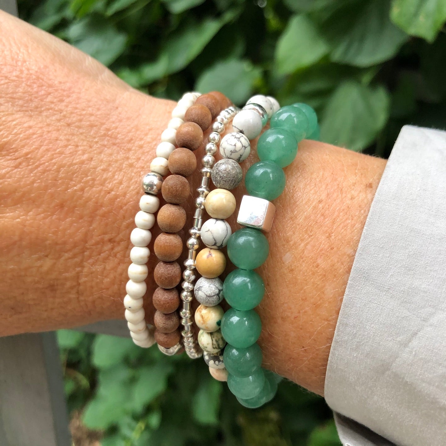 Morse Code Silver Bead Bracelet