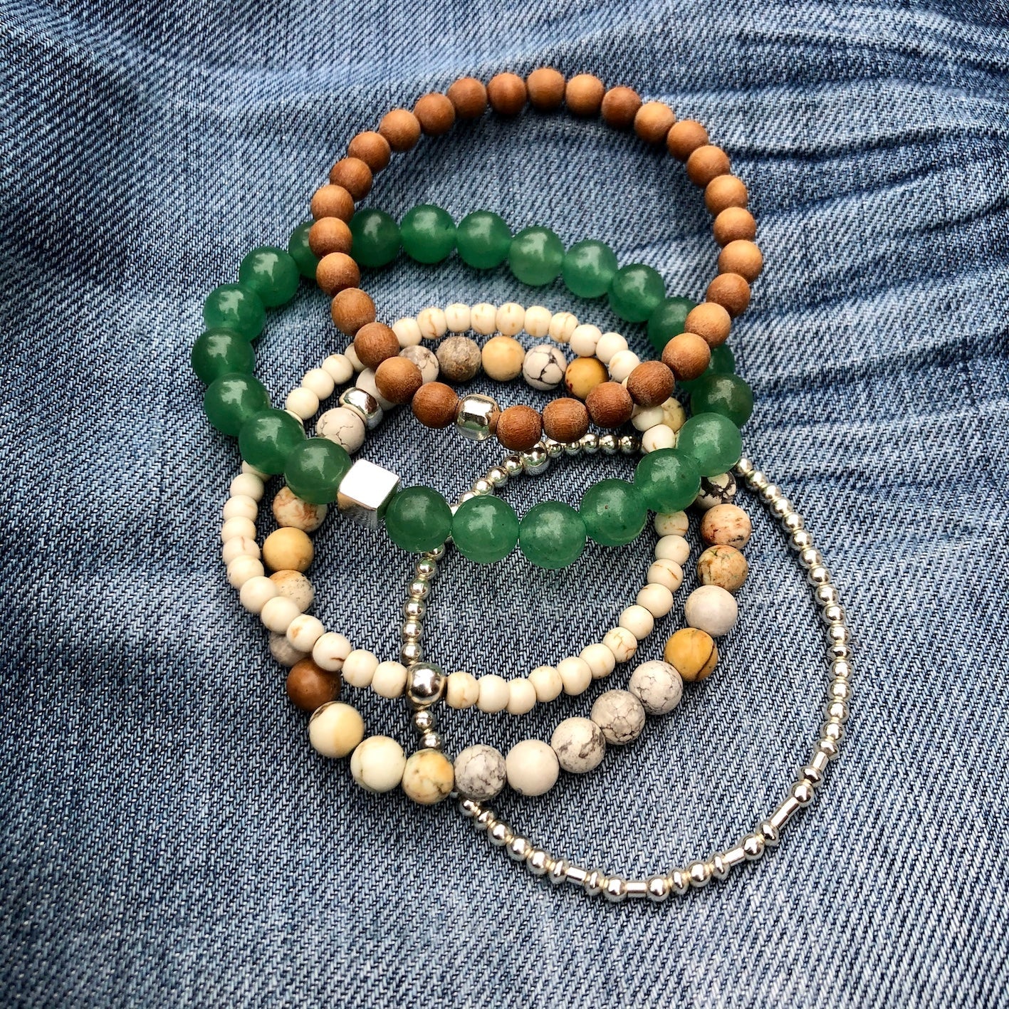 Strength Morse Code Bracelet Stack