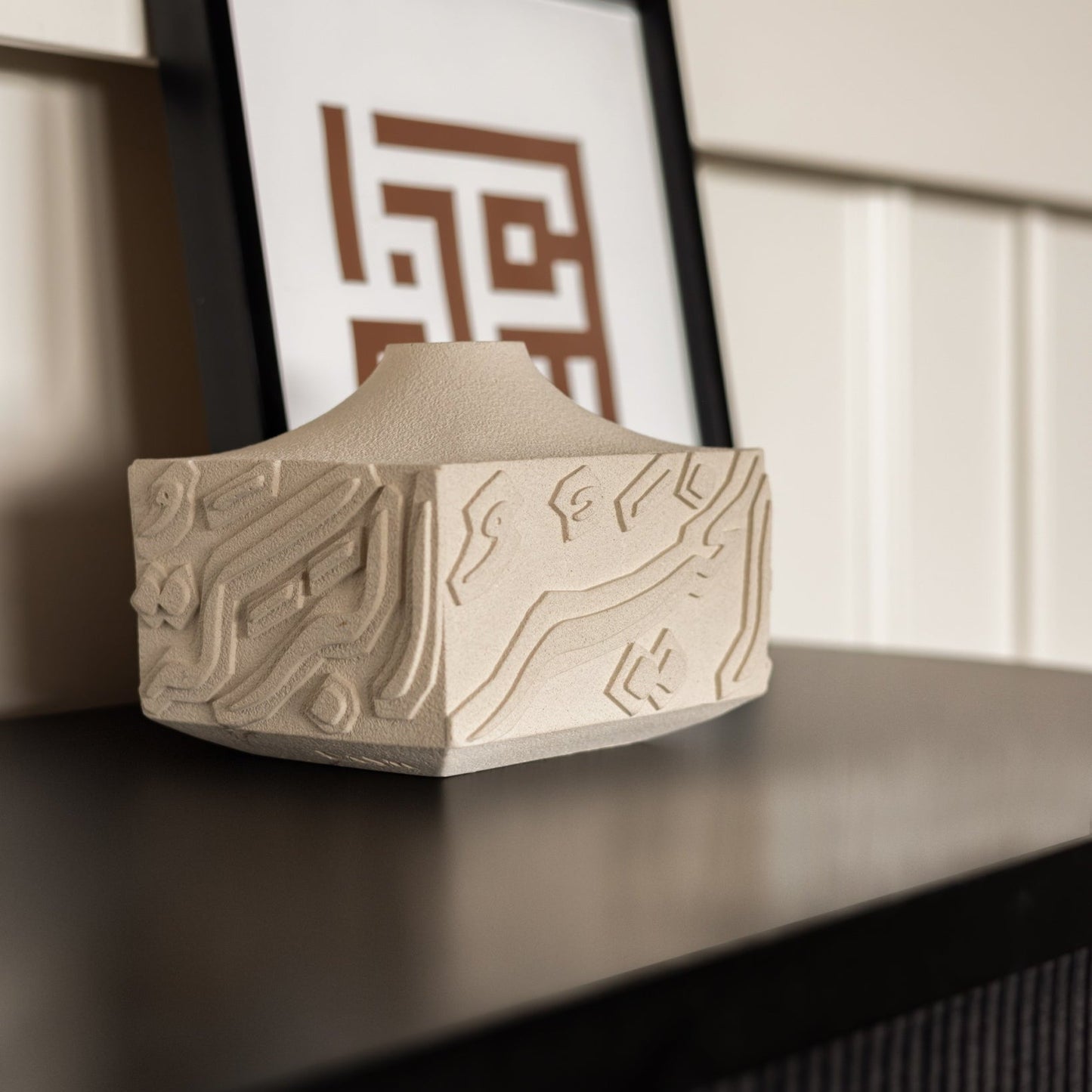 Artisan Calligraphy Base/Candle Holder