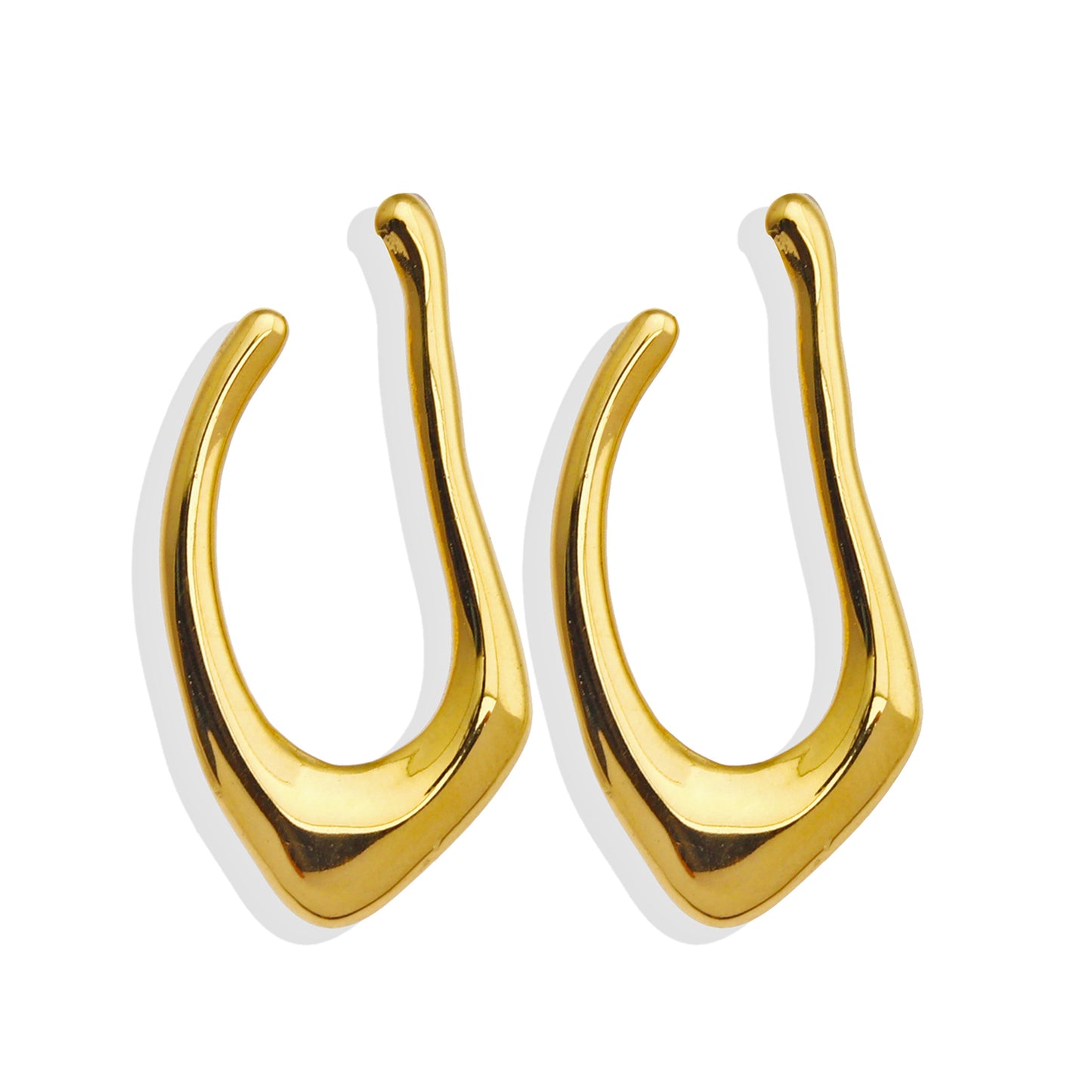 TARAJI Abstract Shaped Hoop Earrings in Gold
