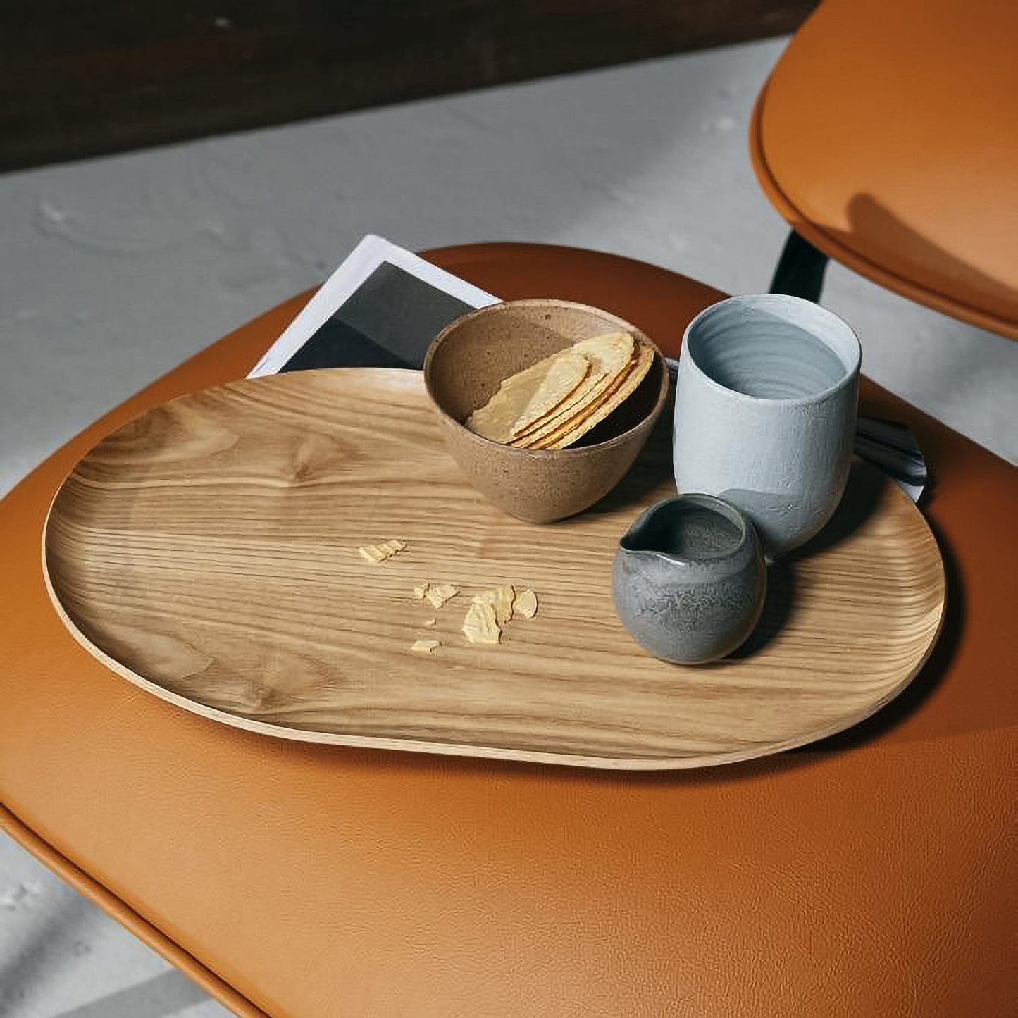 Tasca Lounge Chair & Ottoman<br> Eco Leather Fabric<br> Indoor Use