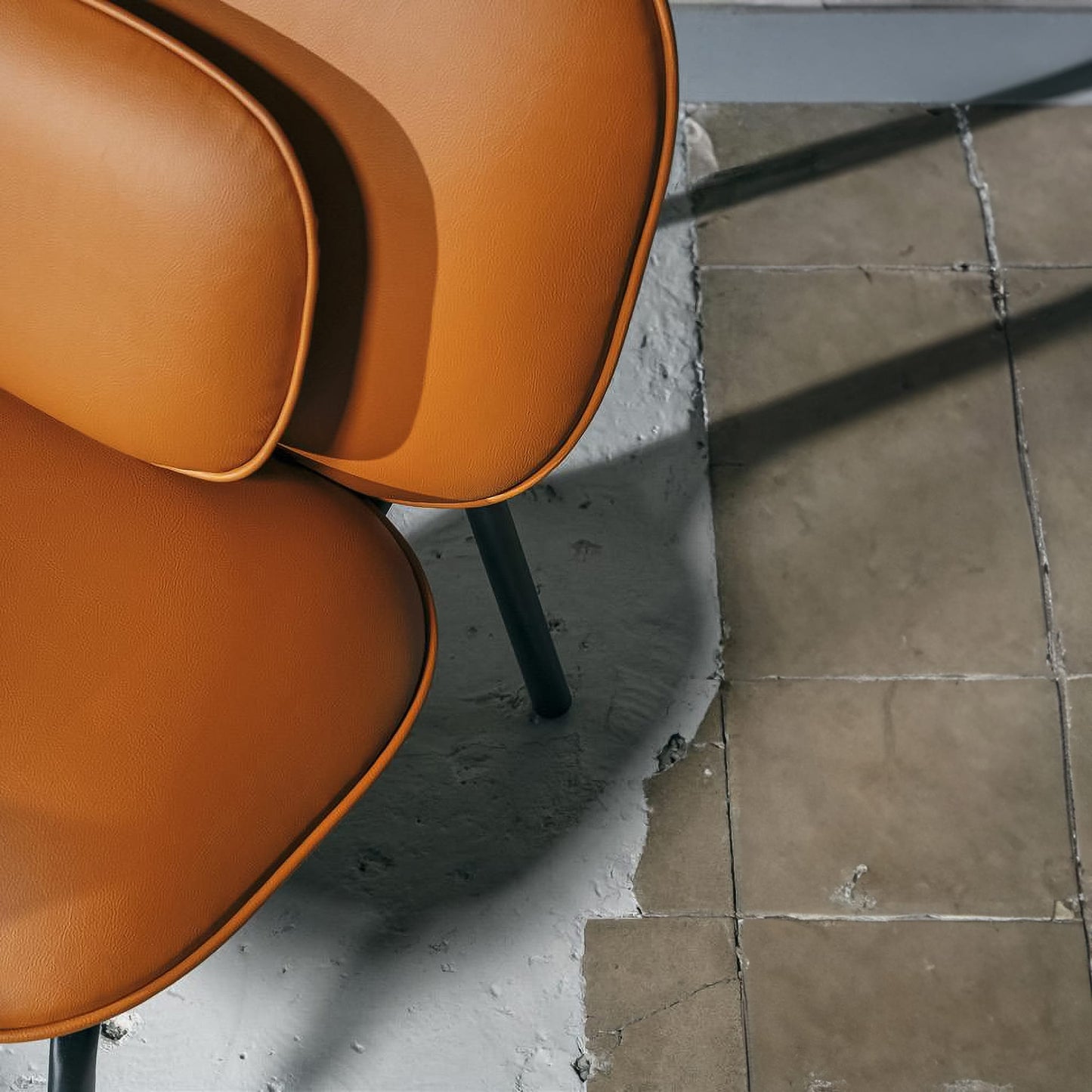 Tasca Lounge Chair & Ottoman<br> Eco Leather Fabric<br> Indoor Use