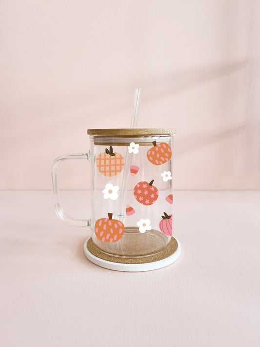 Tasse boho - fleurs et citrouilles