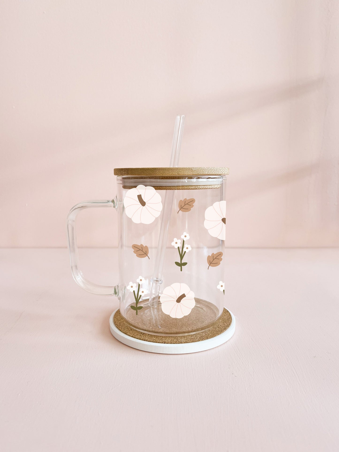 Tasse boho 17oz - Citrouilles blanches