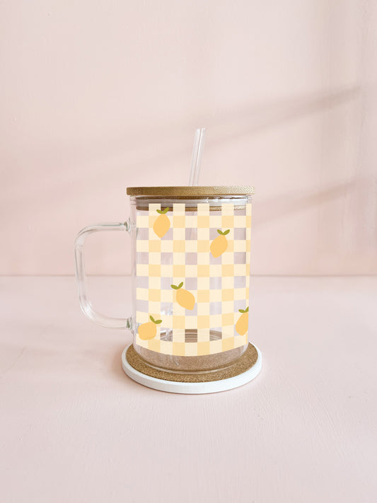 Tasse boho 17oz - Gingham citrons
