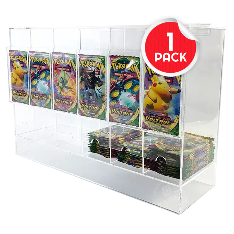 Pokémon Booster Pack 6-Slot EVORETRO Acrylic Display Dispenser - 4 Packs