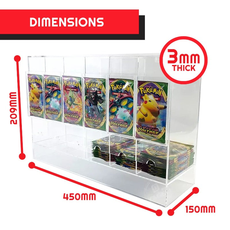 Pokémon Booster Pack 6-Slot EVORETRO Acrylic Display Dispenser - 4 Packs
